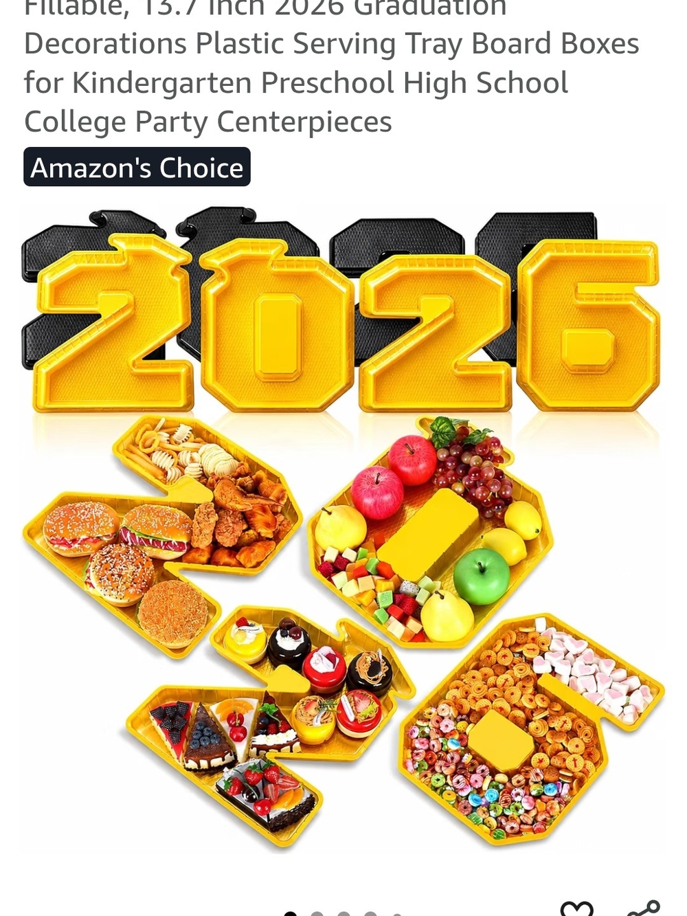 2026 Number-Shaped Party Serving Trays - Gold And Black